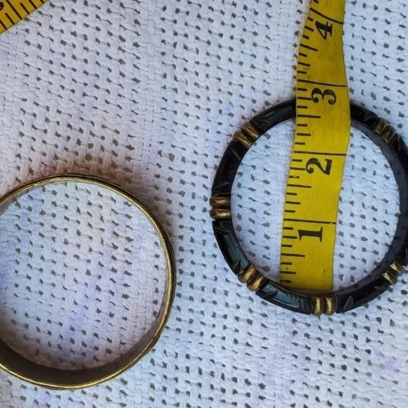 Vintage Brass Cuff and Bangle‎ Set - Picture 9 of 12